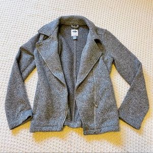 Gray motto-style jacket from Old Navy (size 10-12Y but fits US size 0)